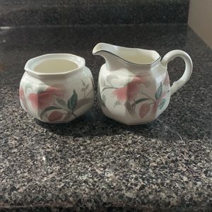 MIKASA Continental Silk Flowers Cream and Sugar Bowls